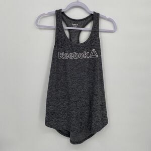 Reebok Women's Activewear Scoop Neck Racerback Stretch Tank Top Gray Size Medium